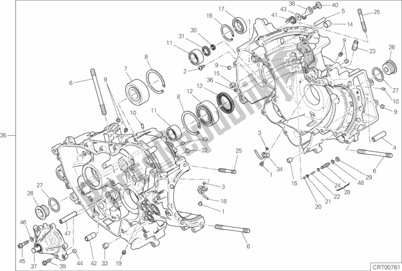 Alle onderdelen voor de 010 - Paar Halve Carters van de Ducati Superbike 959 Panigale ABS USA 2018